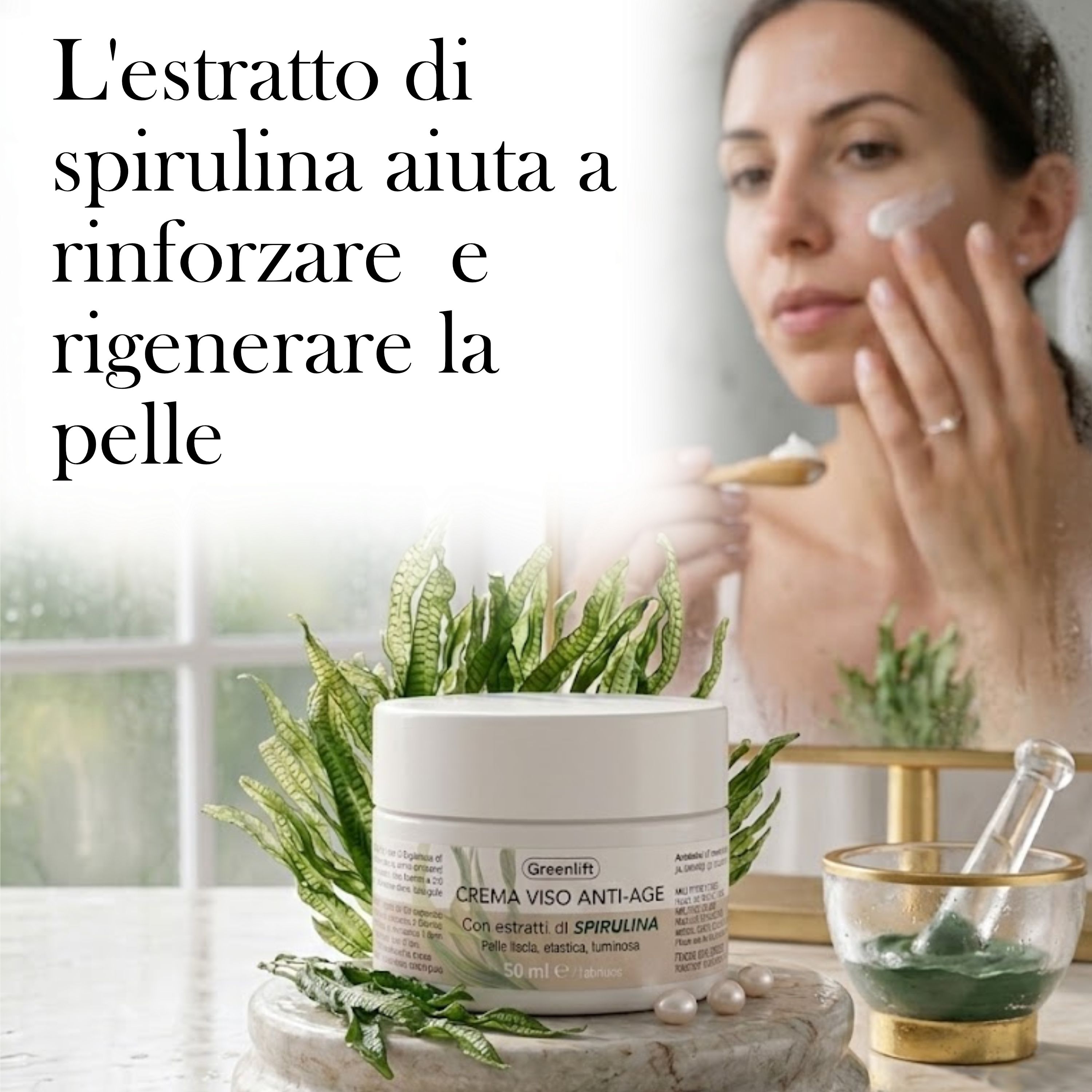 ALOHALABS Greenlift Anti-Aging Gesichtscreme mit Spirulina – Feuchtigkeitsspendende Pflege