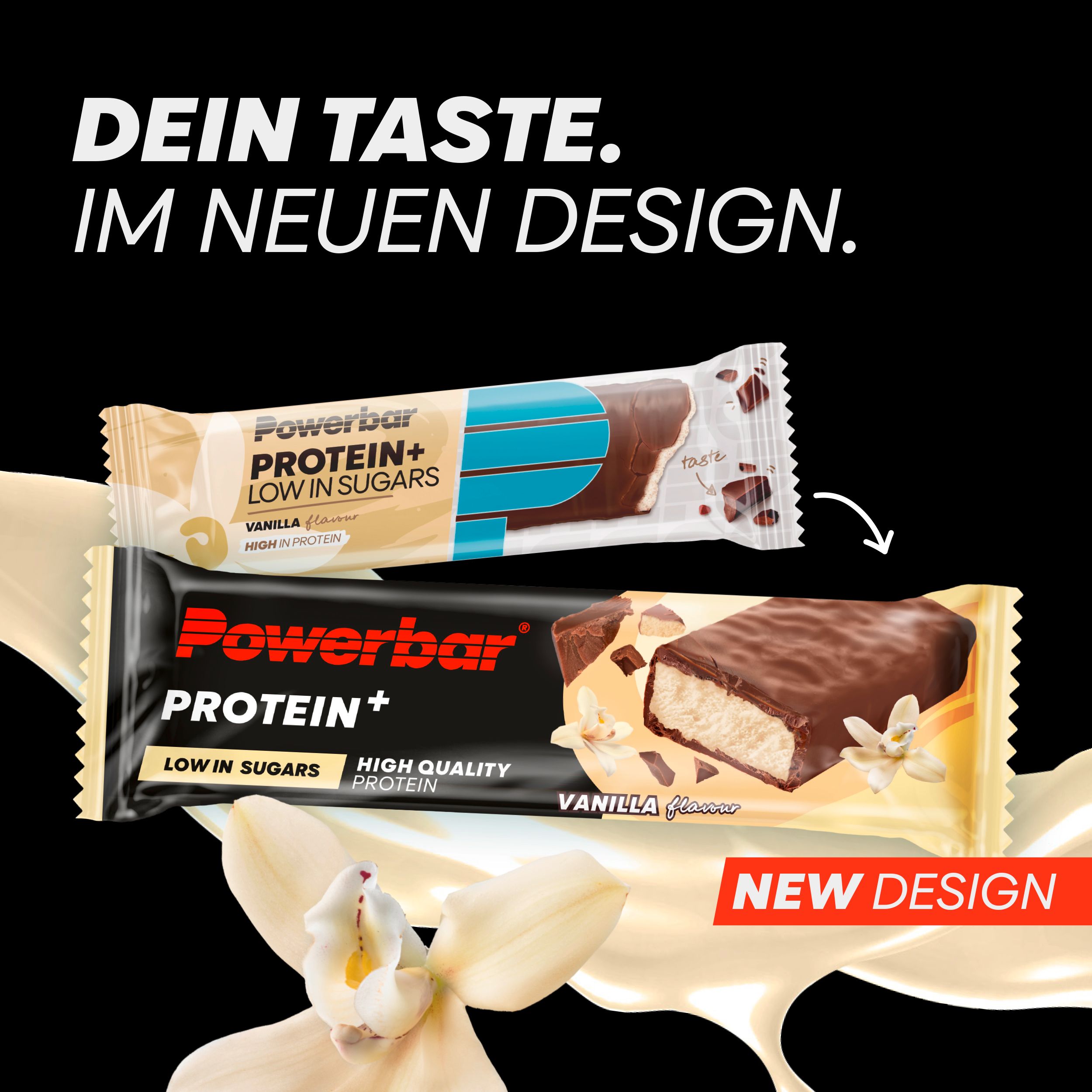 POWERBAR Protein Plus Low Sugar Vanilla Fitnessriegel mit Ballaststoffen