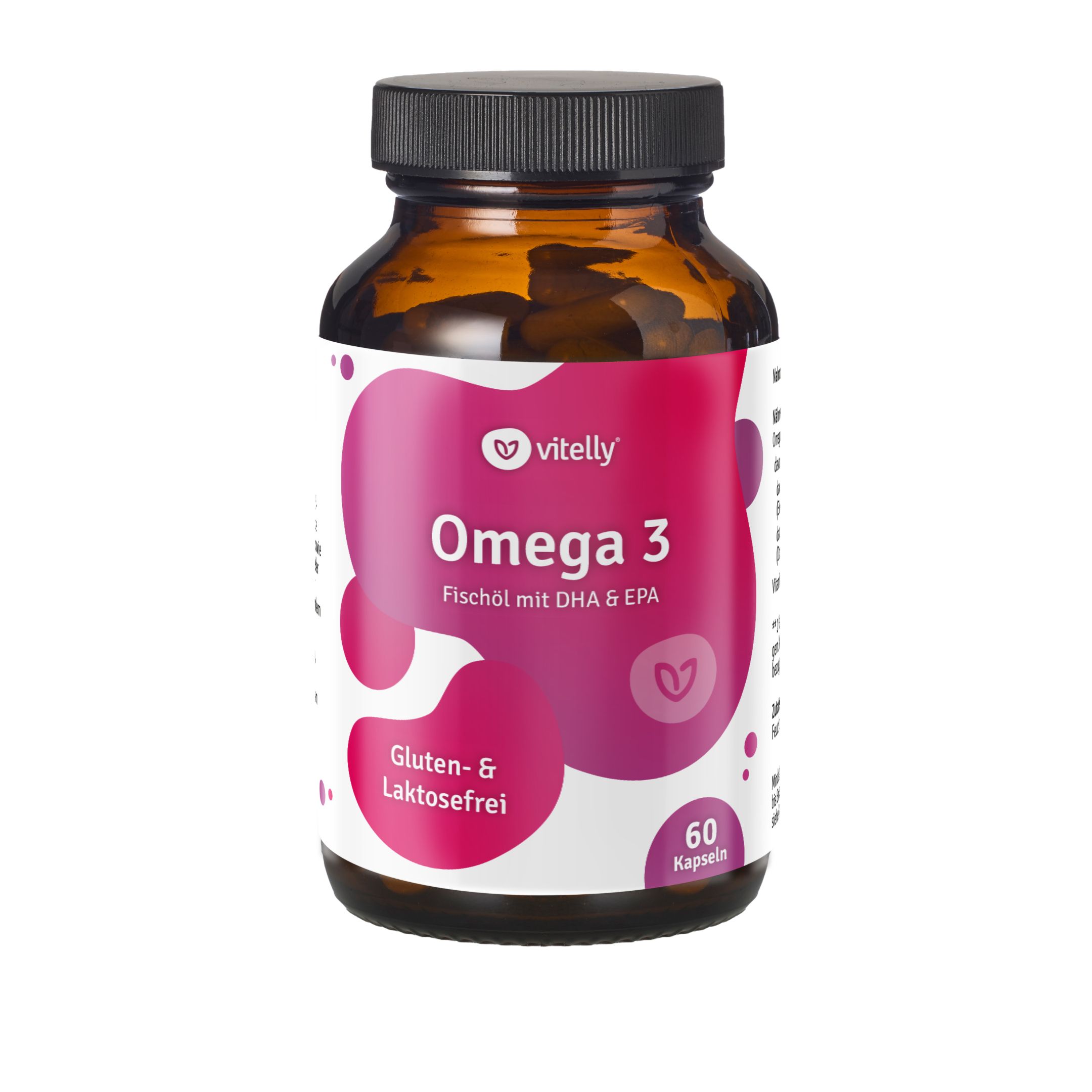 vitelly Omega 3 – Fischöl mit DHA & EPA hochdosiert 60 St Weichkapseln