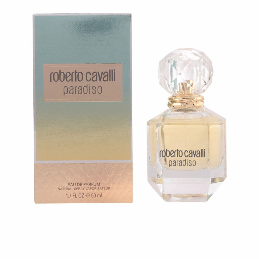 Roberto Cavalli Paradiso Eau de Parfum Flakon und Verpackung. 50 ml.