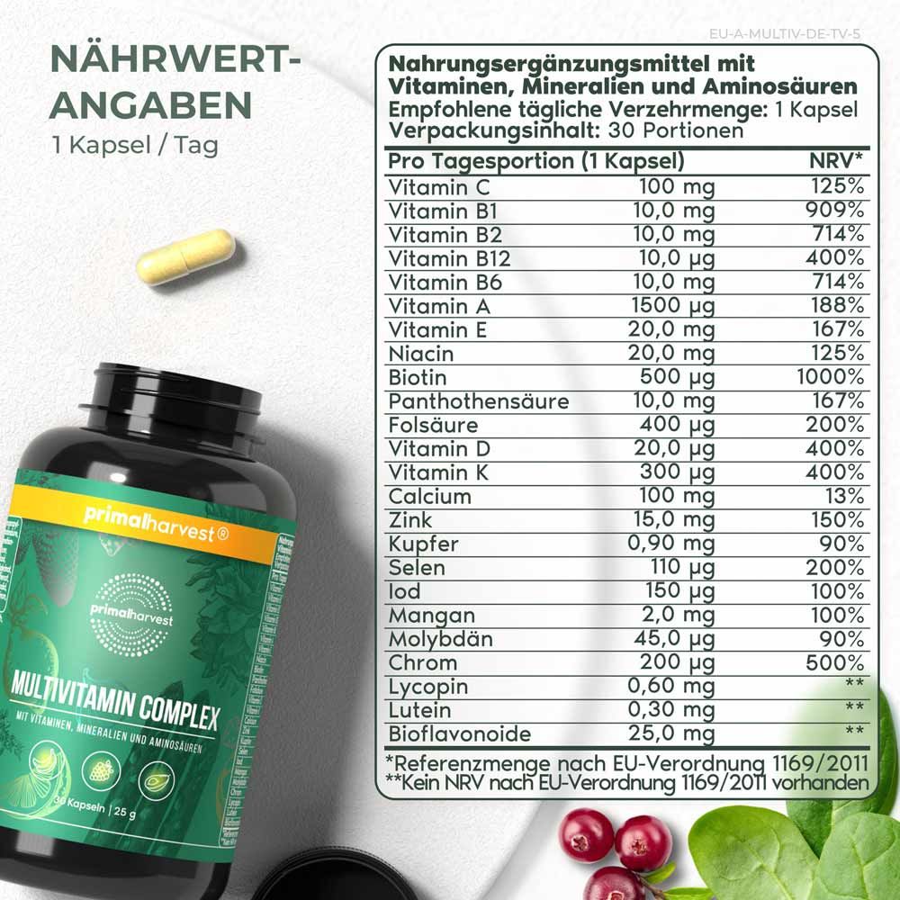 Multivitamin Kapseln hochdosiert von Primal Harvest®