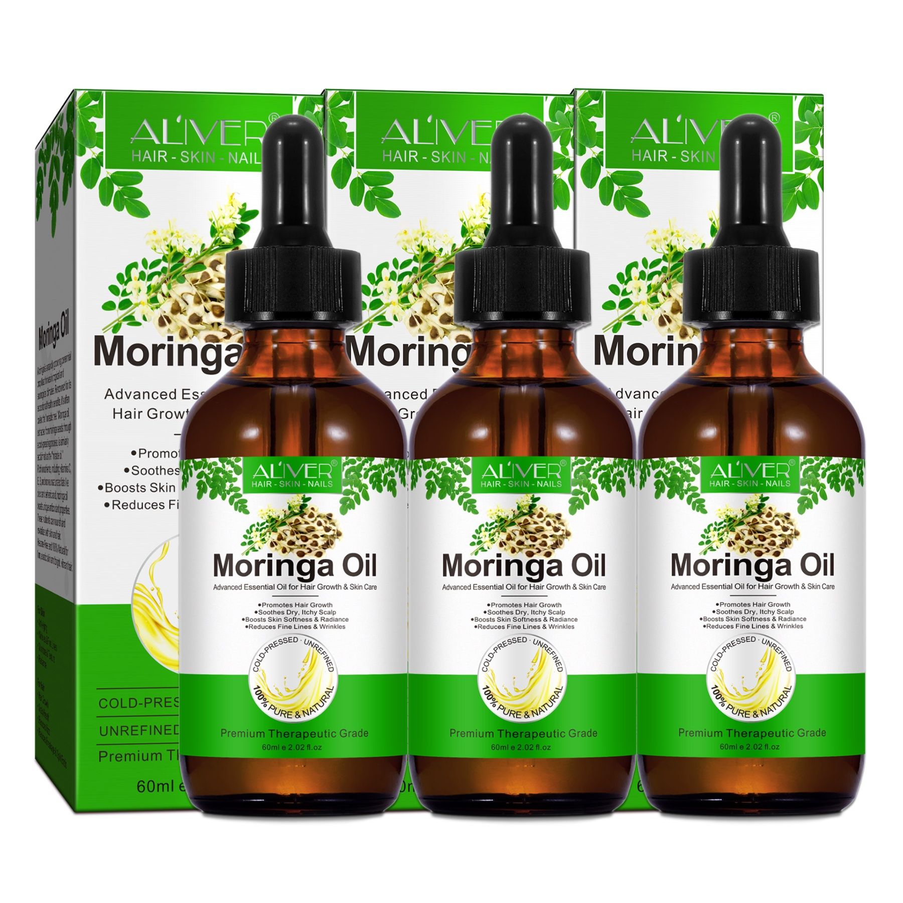 Aliver Moringa Öl Hautöl für Haare Haut Gesicht