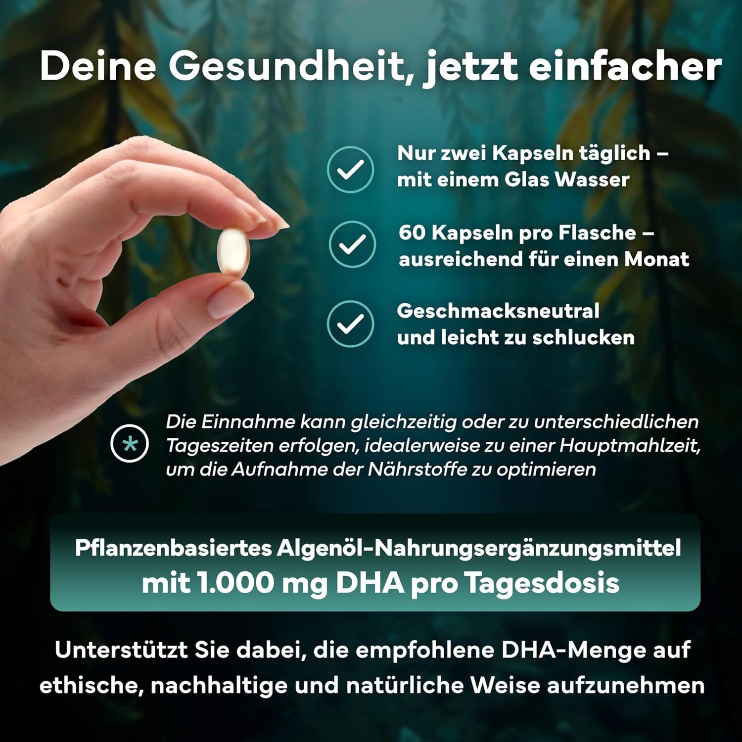 SEVENS NUTRITION Omega 3 Vegan aus Algenöl Premium Kapseln