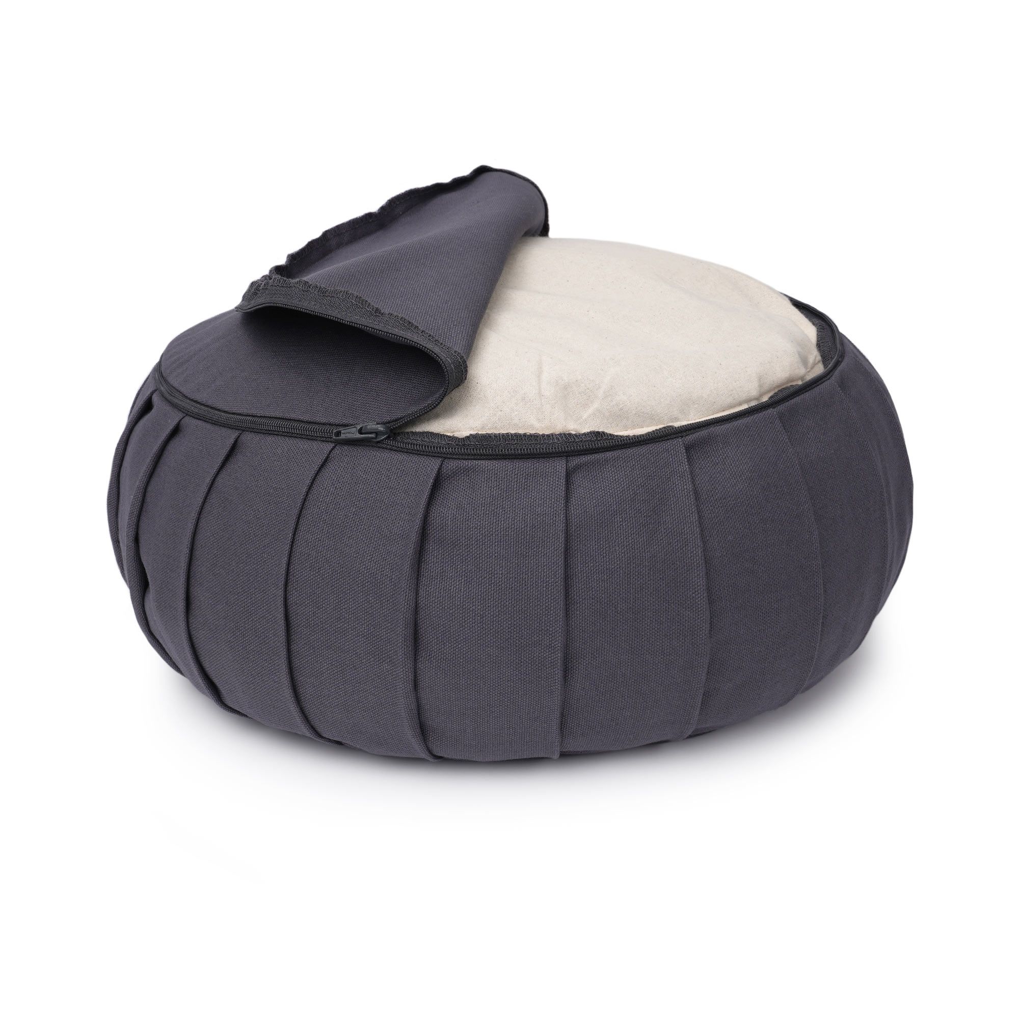 yogabox Meditationskissen / Yogakissen Zafu BASIC mit ZIP - grau - 31 x 31 x 15,0 cm