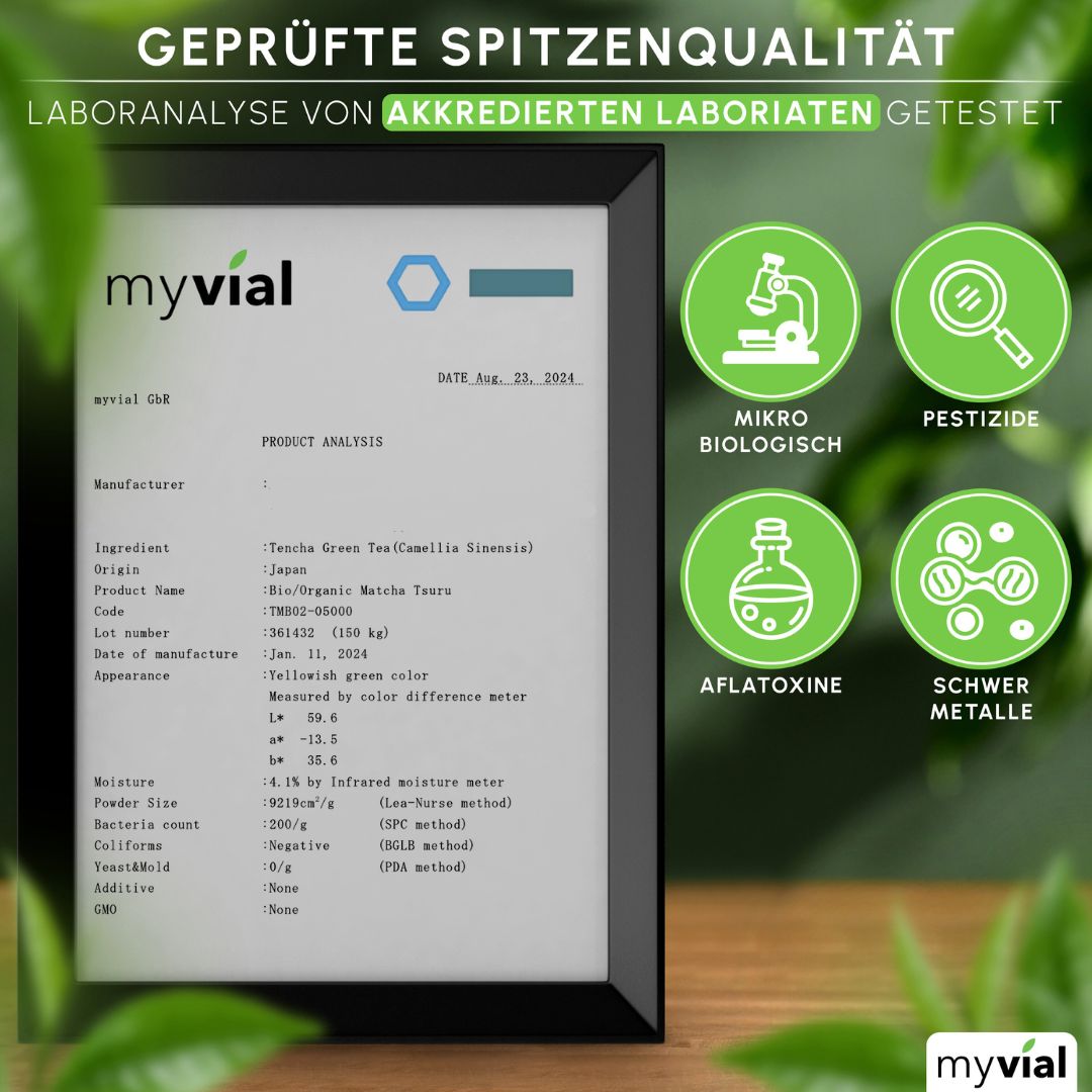 myvial® Premium Bio Matcha Tee - aus Japan Kagoshima - erlesen & steinvermahlen