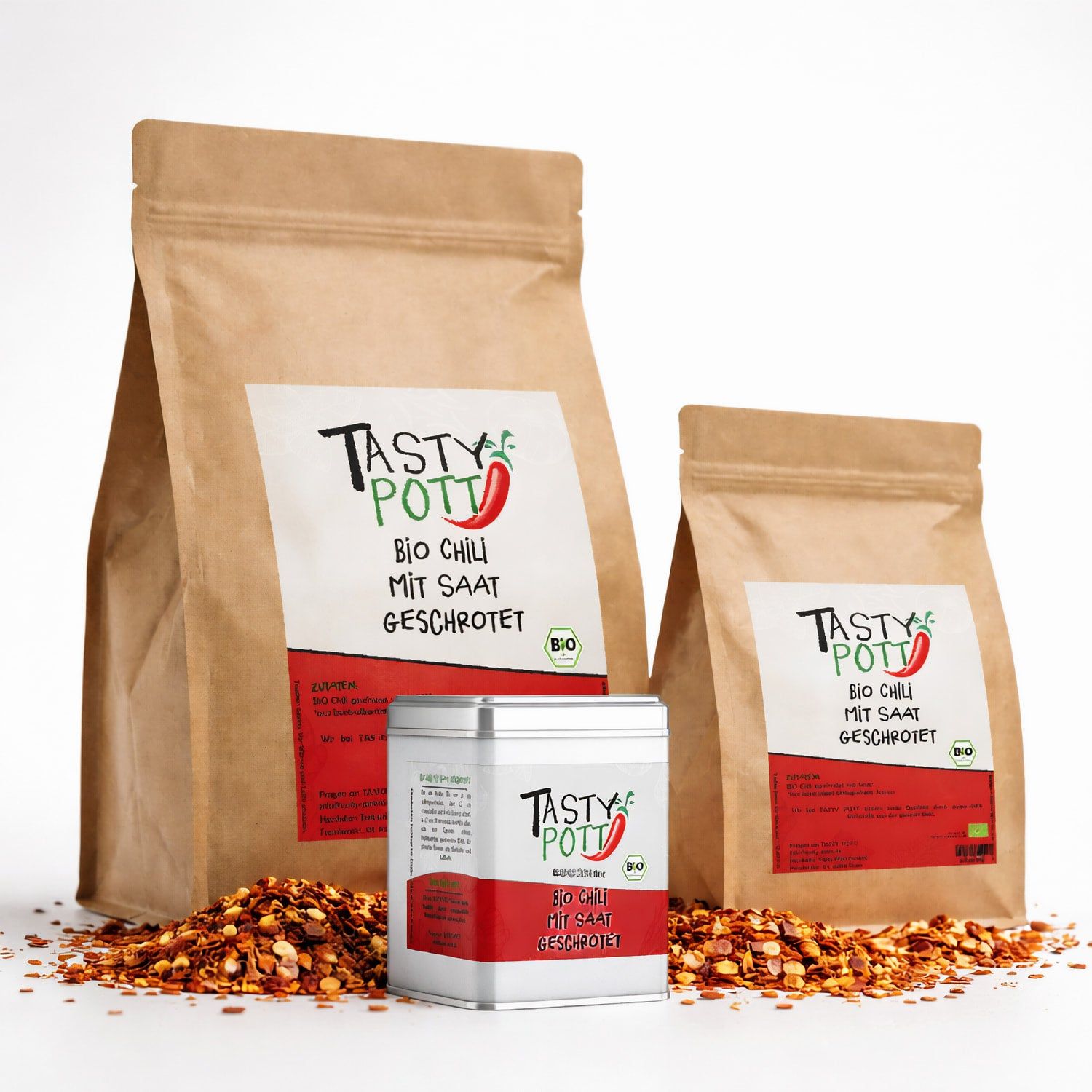 Tasty-Pott Tasty Pott Bio Chili geschrotet mit Saat - im Beutel 250 g Flocken