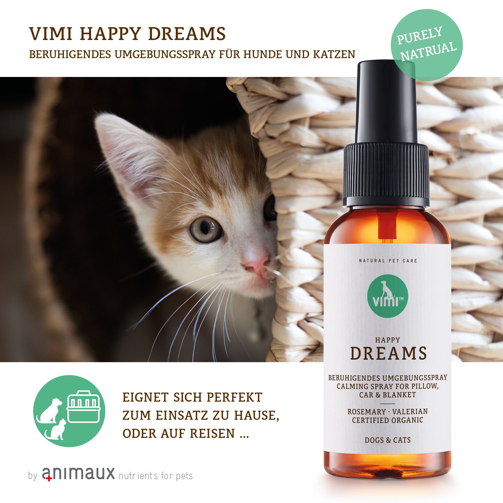 HAPPY DREAMS - Beruhigungsspray für Hund und Katze