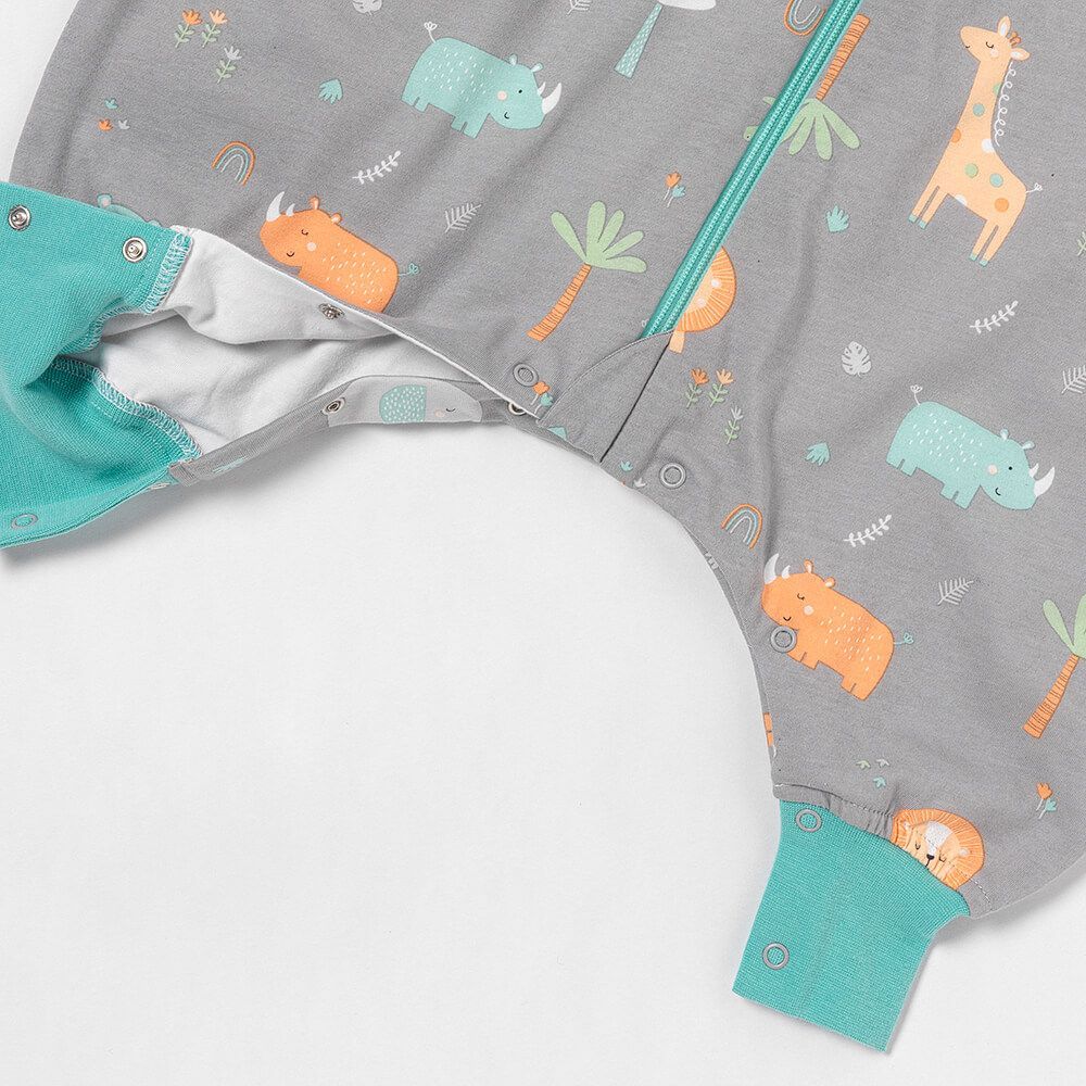 schlummersack Sommer Schlafsack mit Füßen ungefüttert in 0.5 Tog 110 cm Safari