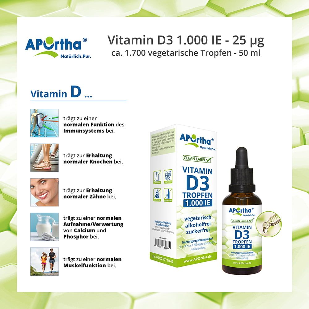 APOrtha® Vitamin D3 Tropfen - 1.000 IE
