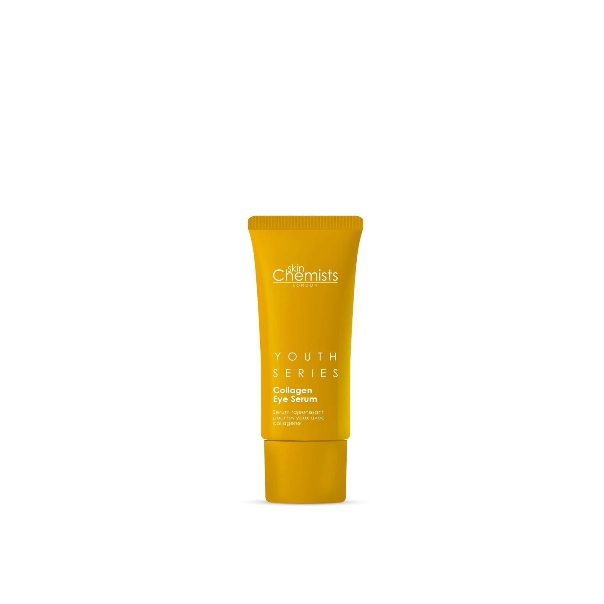 Gelbe Tube. Aufschrift: skinChemists, Youth Series, Collagen Eye Serum.
