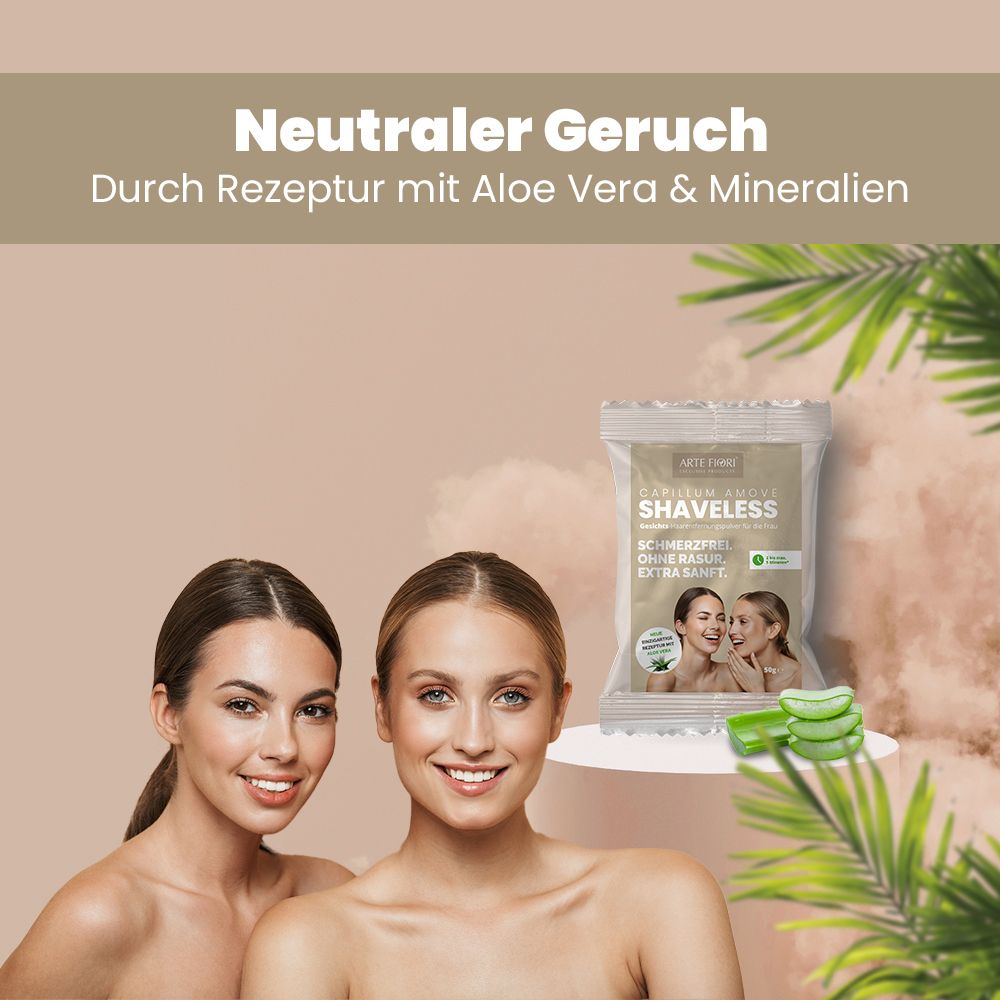 ARTE FIORI - Capillum AMOVE ShaveLess Enthaarungscreme Pulver mit Aloe Vera für das Gesicht