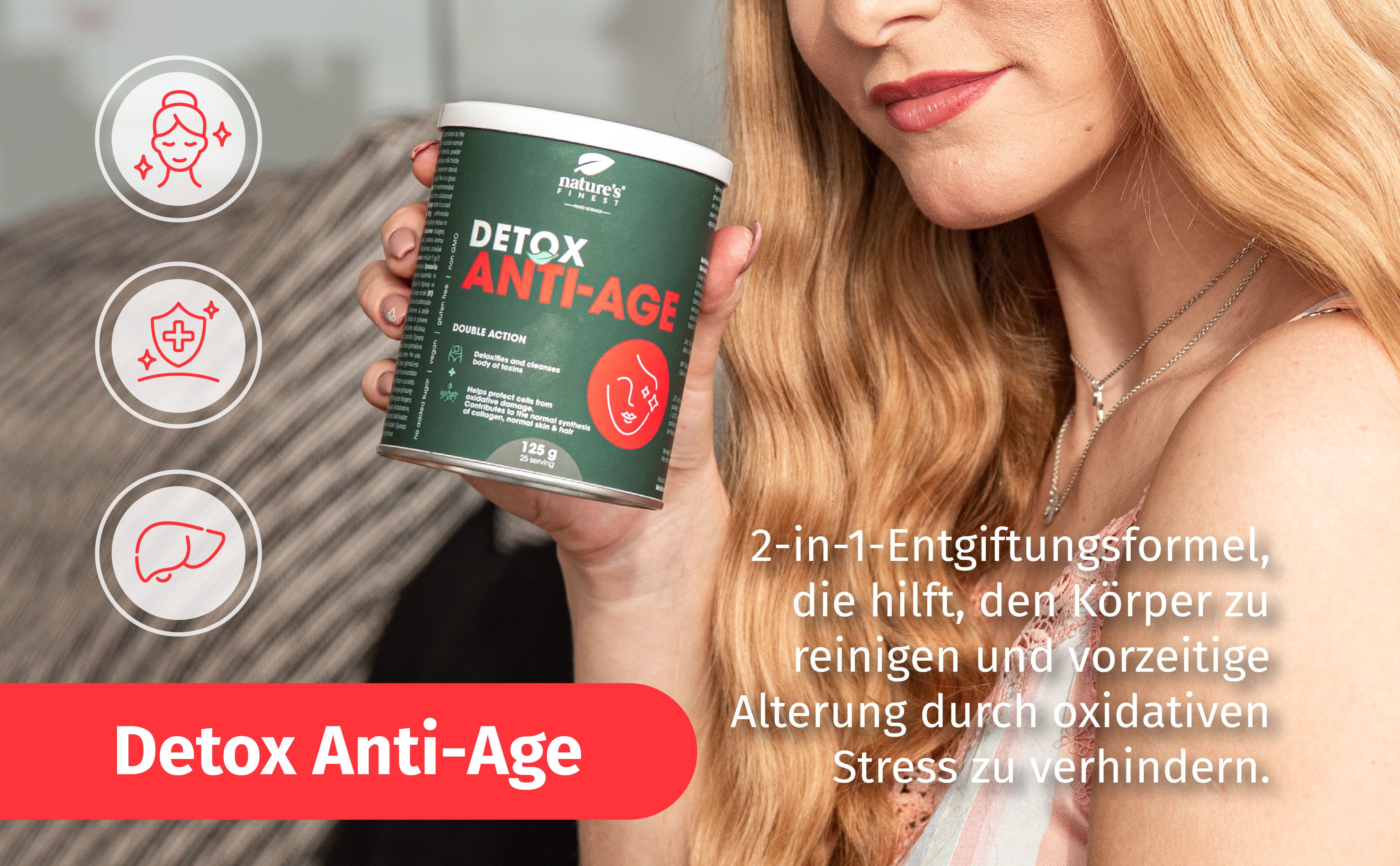 Nature's Finest Detox - Entgiftung Anti-Age 125 g Pulver