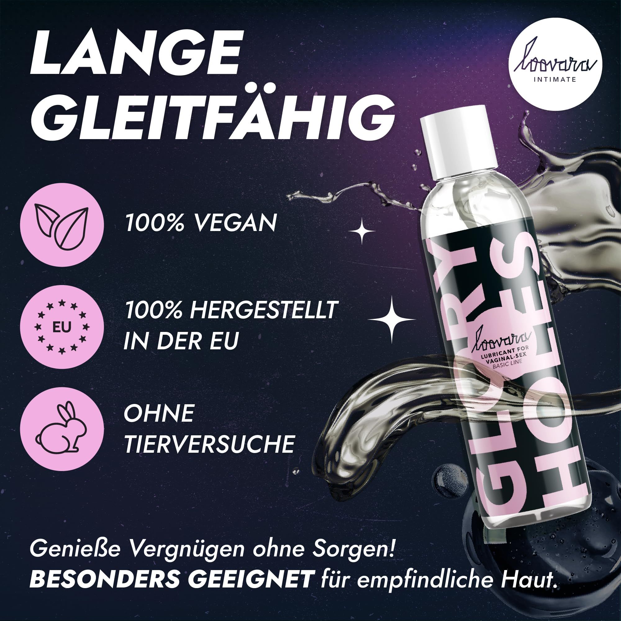 Loovara Glory Holes Gleitmittel, 250ml, wasserbasiert, mit Panthenol.