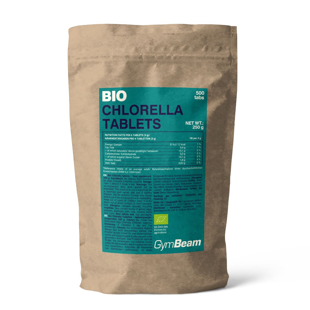 GymBeam BIO Chlorella Tabletten 250 g
