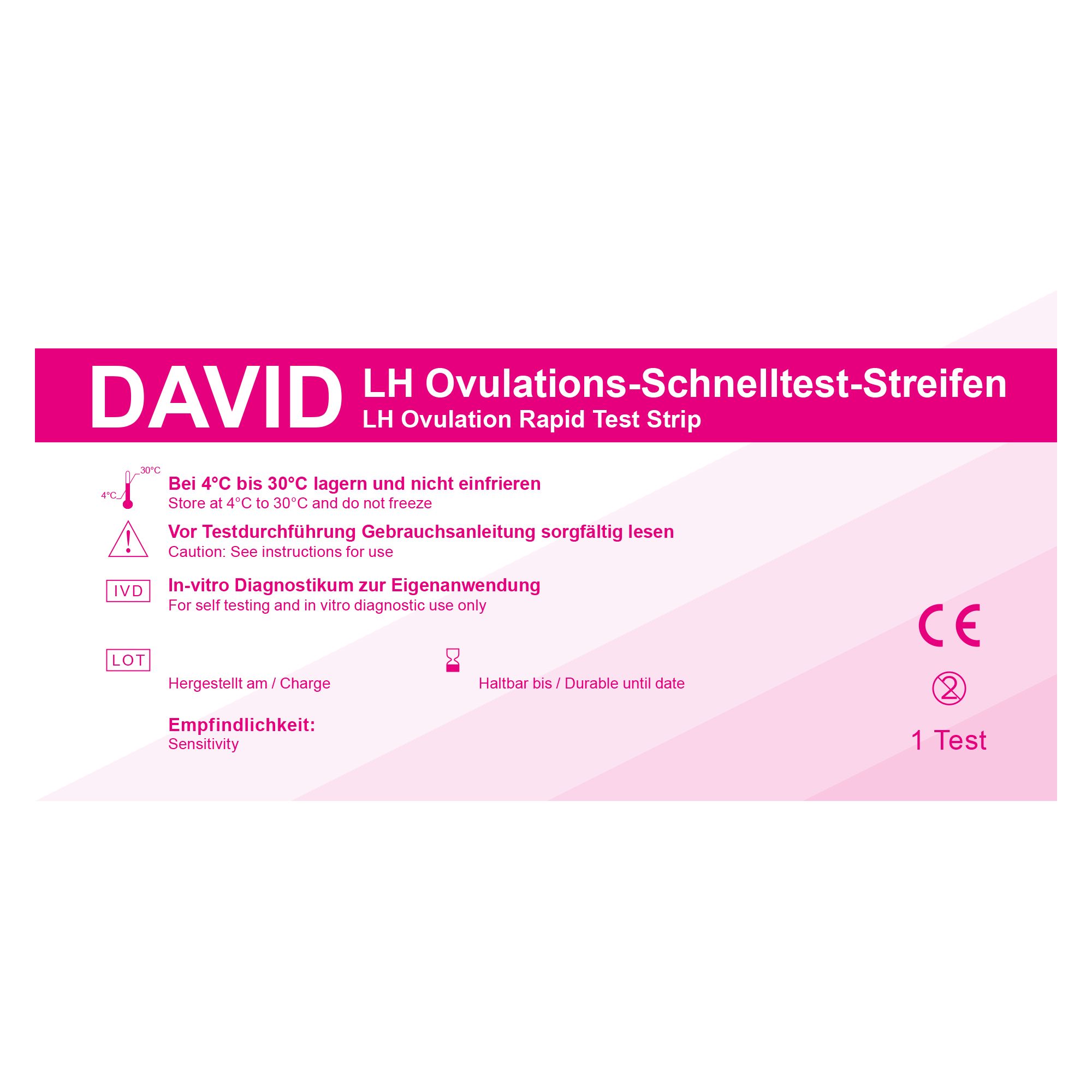 David Ovulationstests Streifen, LH , 20 miu/ml