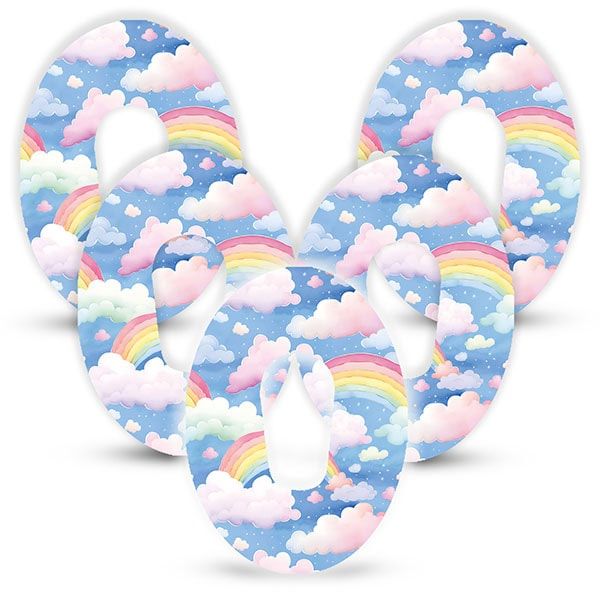 Diasticker® Dexcom G6 Fixiertapes "Rainbow Clouds"