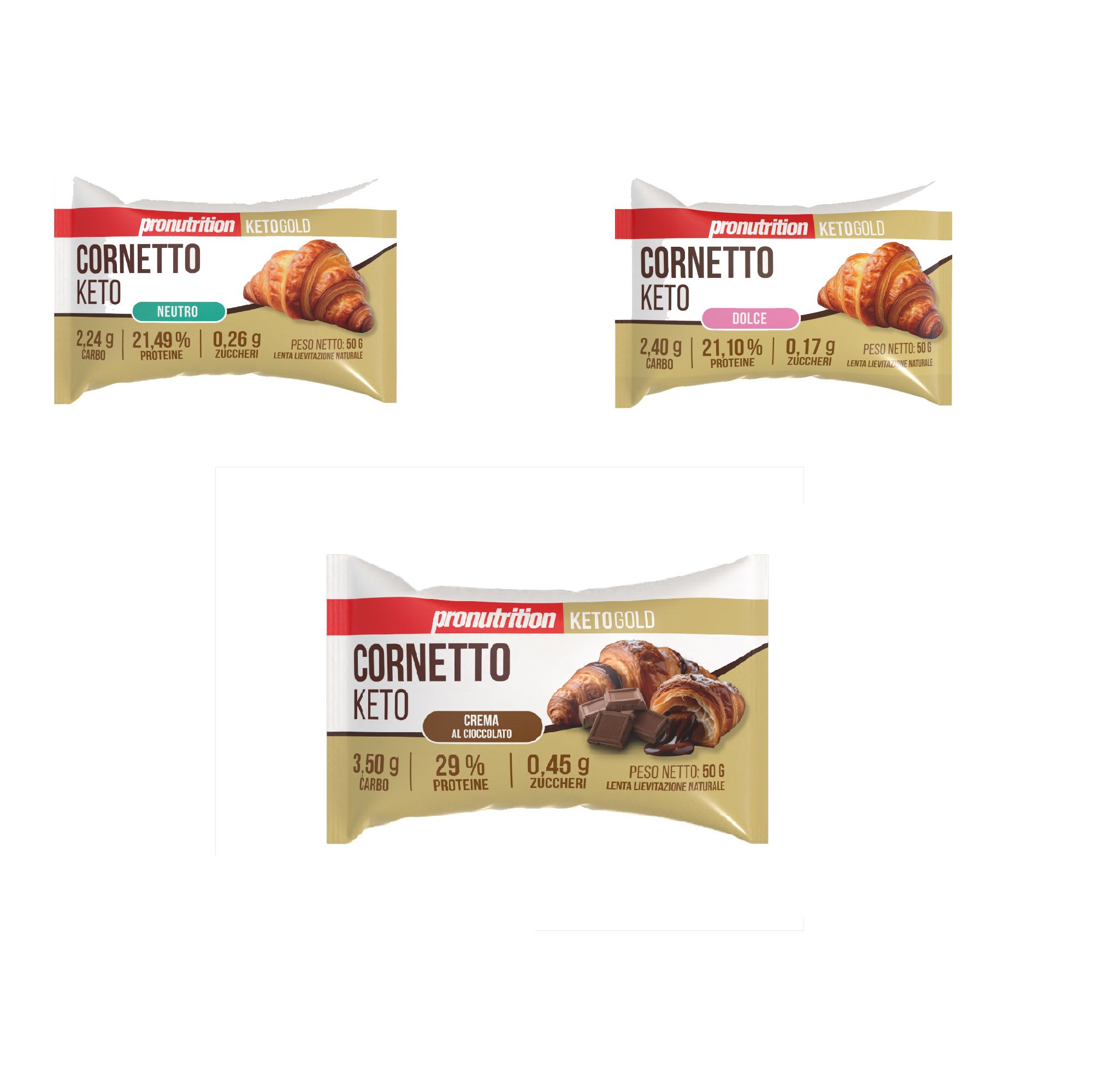 Pronutrition Cornetto keto (10 pezzi x 50 gr, Gusti misti)