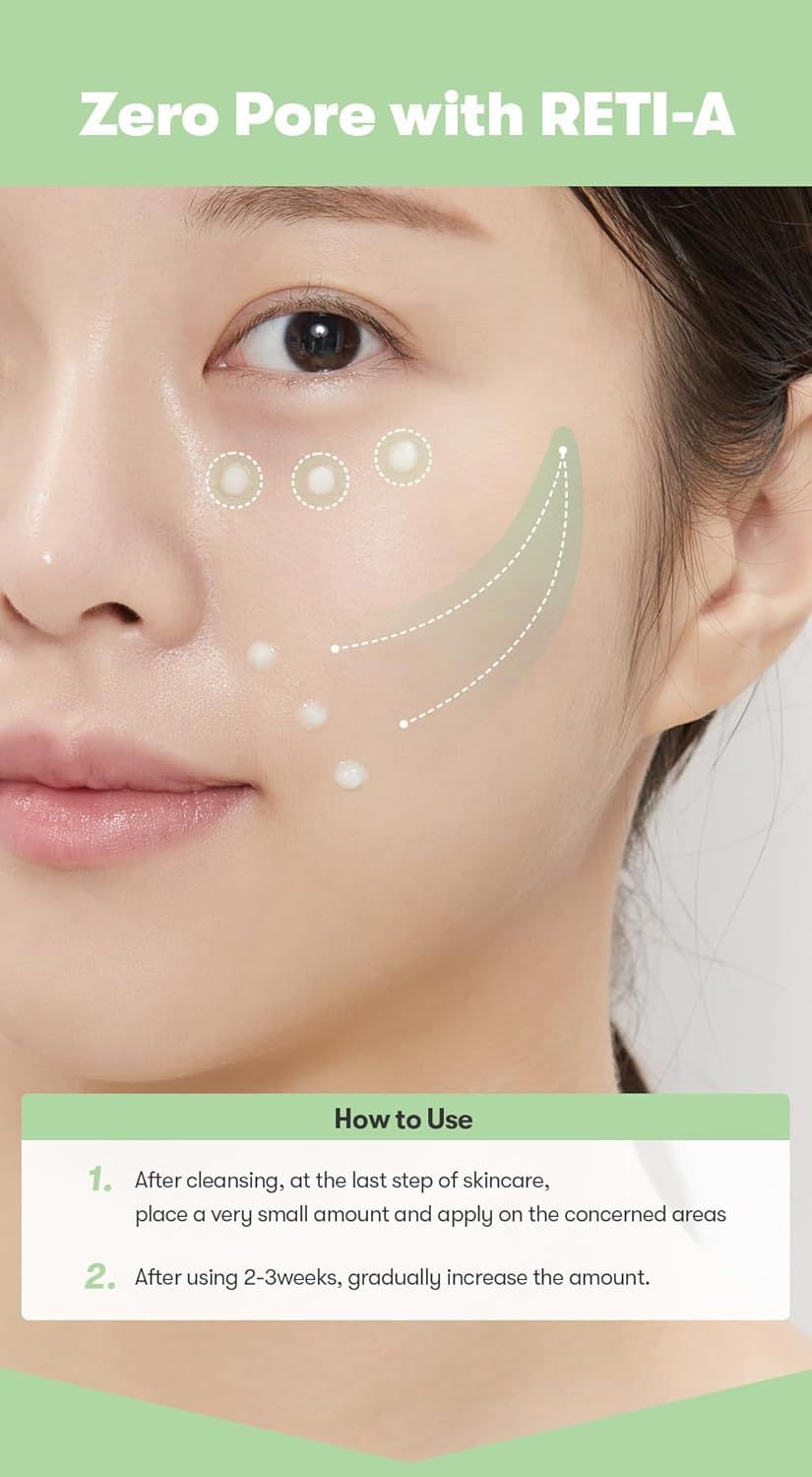 Nahaufnahme eines Gesichts mit eingezeichneten Punkten. Text: How to Use. Anwendungshinweise für die Creme.