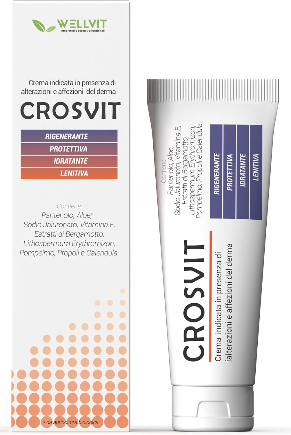 Wellvit | Crosvit, Crema Dermatologica per per Bruciori, Pruriti e Irritazioni
