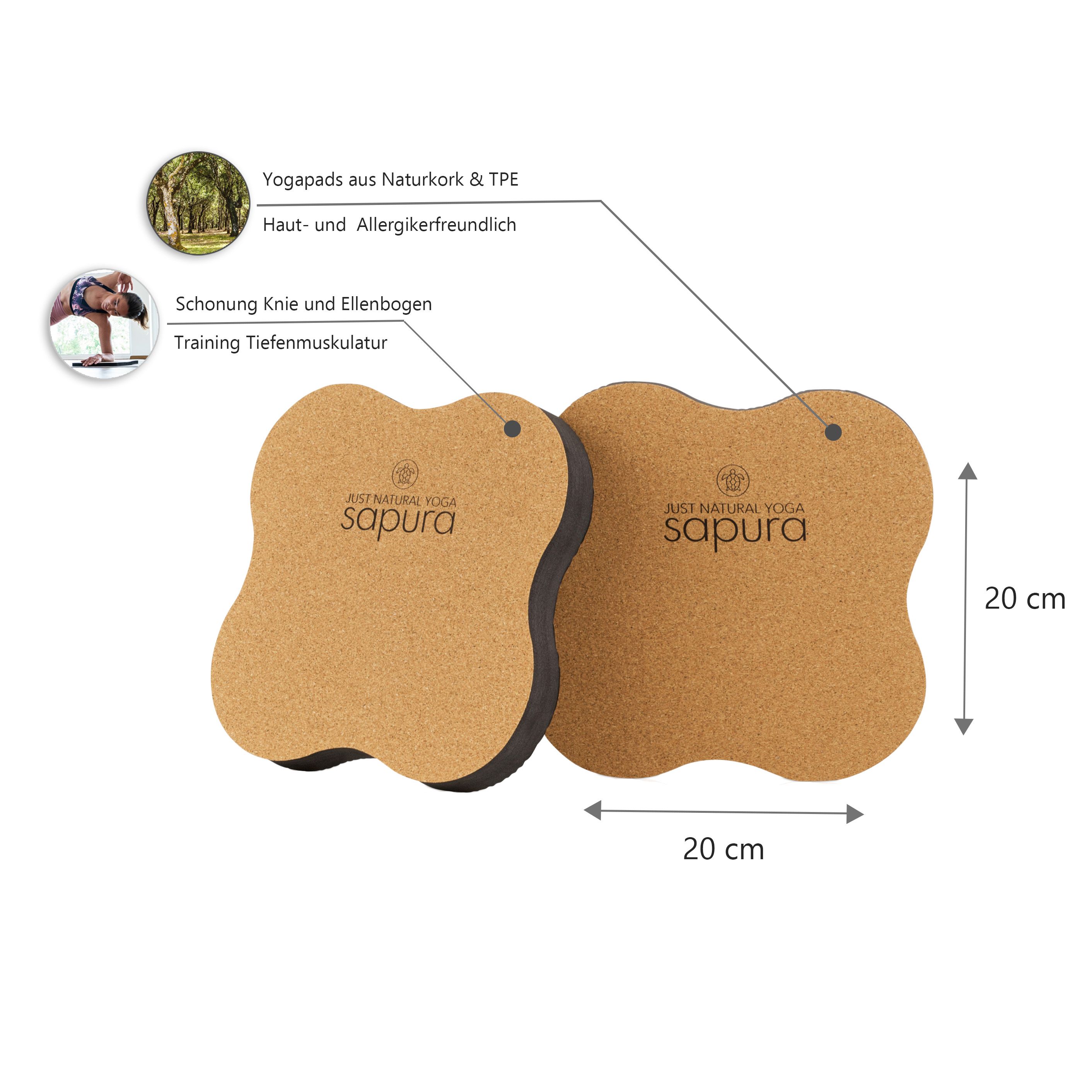 Yoga Knie Pad 2er Set - Kork - Kniekissen Kniepolster Reha | SAPURA®
