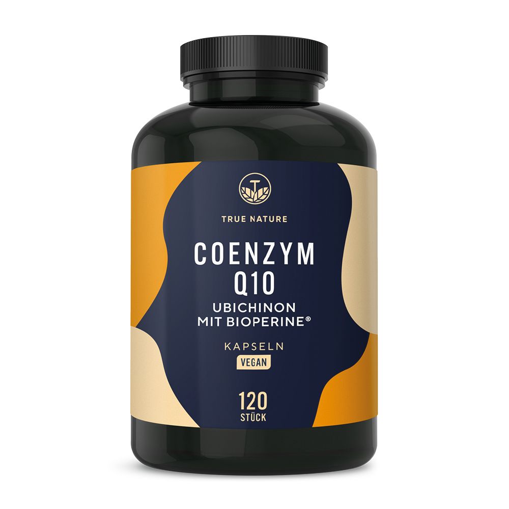 Testsieger Coenzym Q10 200mg Kapseln + 5,26mg BioPerine® Schwarzer-Pfeffer-Extrakt - True Nature® 120 St