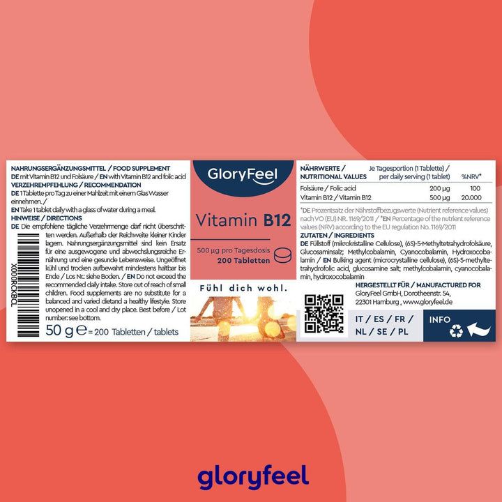 gloryfeel® Vitamin B12 - 500 µg
