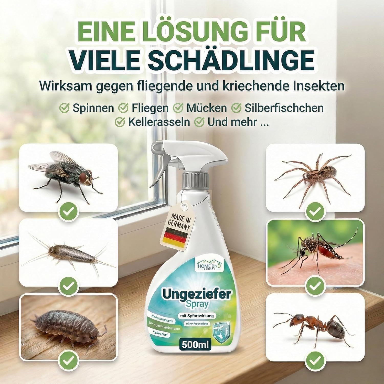 HomeBugProtect Ungeziefer Spray Gegen Insekten Haushalt