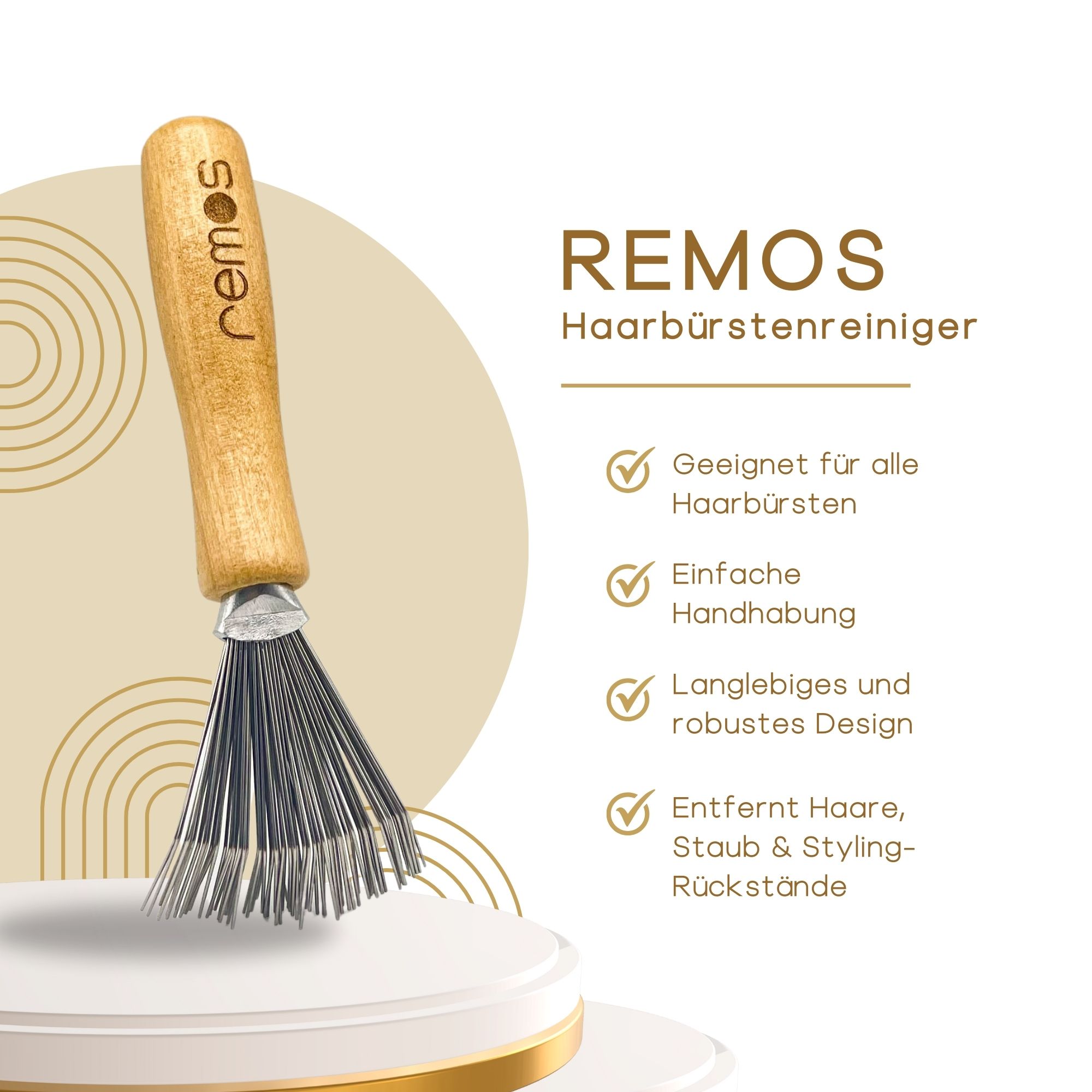 REMOS Haar-Bürstenreiniger: Langlebig, robust, für alle Bürsten geeignet.