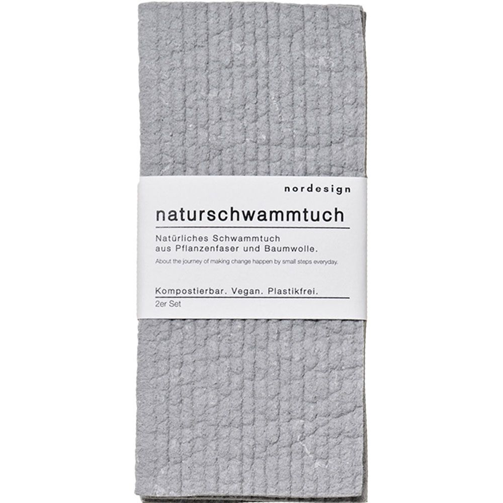 nordesign Naturschwammtuch grau 2 St