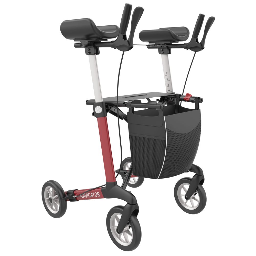 Rehasense Navigator Arthritis Rollator mit Unterarmauflagen und Softrädern 1 St