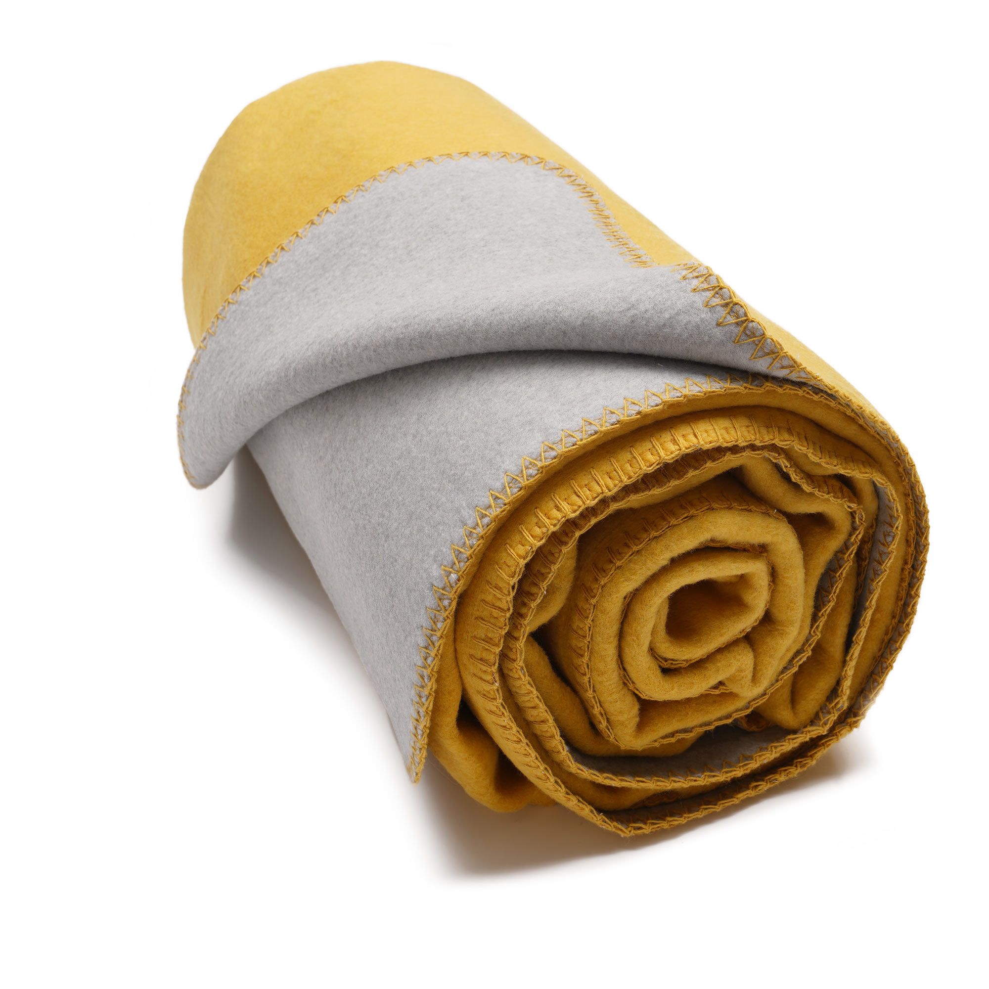 yogabox Yogadecke / Meditationsdecke zweifarbig - 200 x 150 x 1,0 cm - honeygold / grau melange