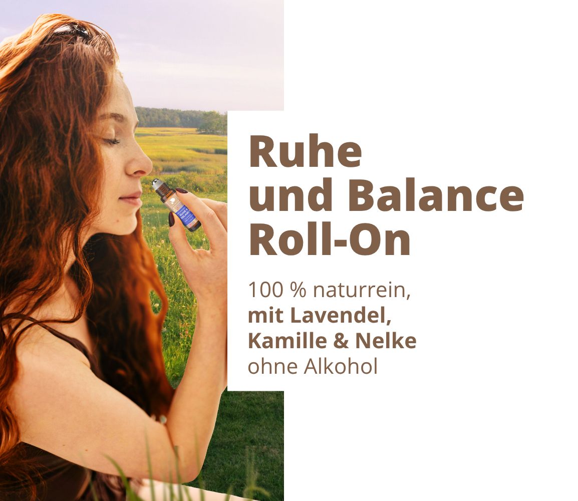 PHINTIN Roll-On Ruhe & Balance naturrein –ätherische Öle Lavendel, Kamille & Nelkenöl