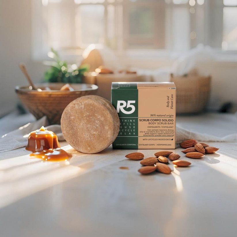 R5 Fester Körperpeeling-Scrub 2 Stück, natürlichen Ursprungs, Made in Italy