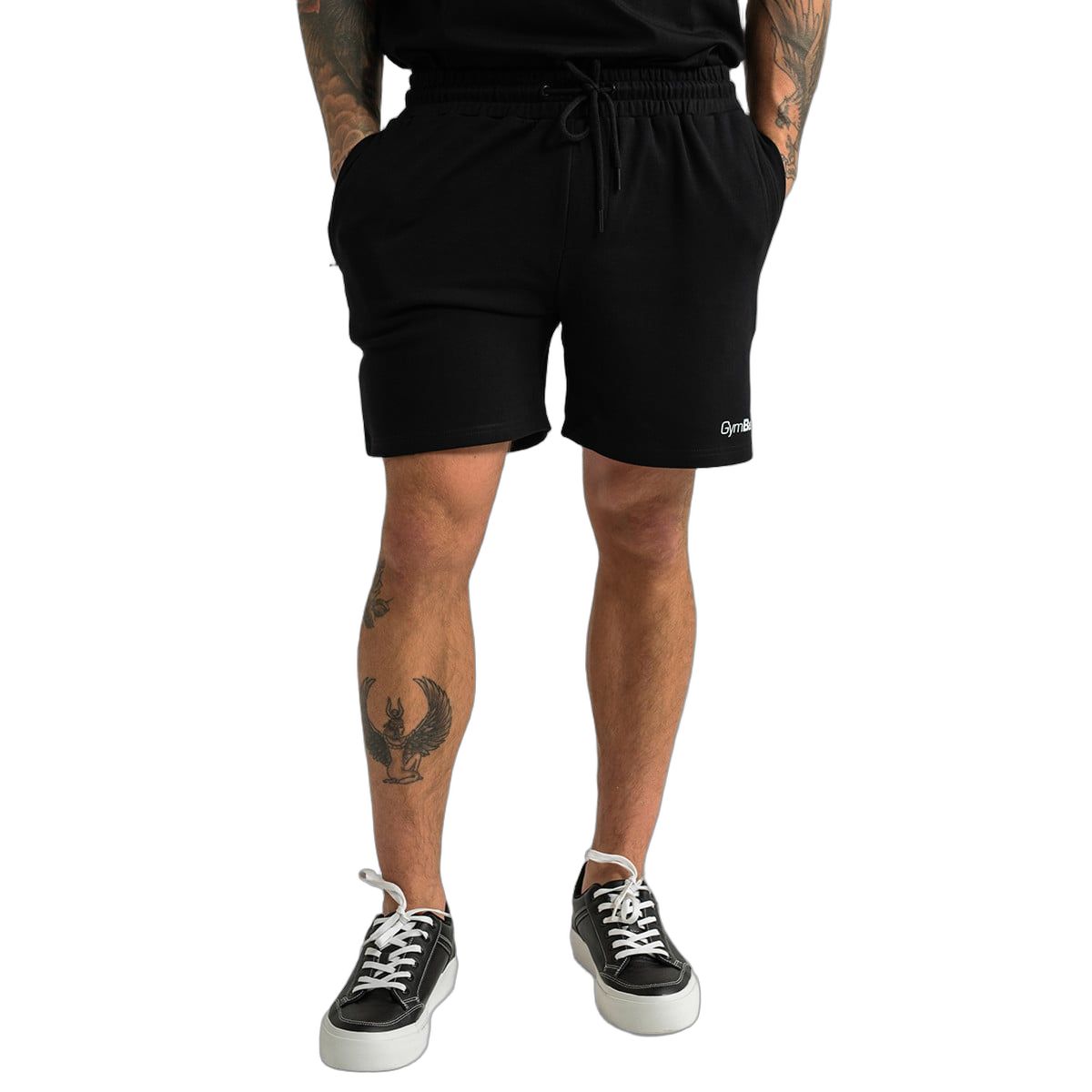 GymBeam Shorts Herren regular Limitless Schwarz mit Kordelzug und Taschen 1 St