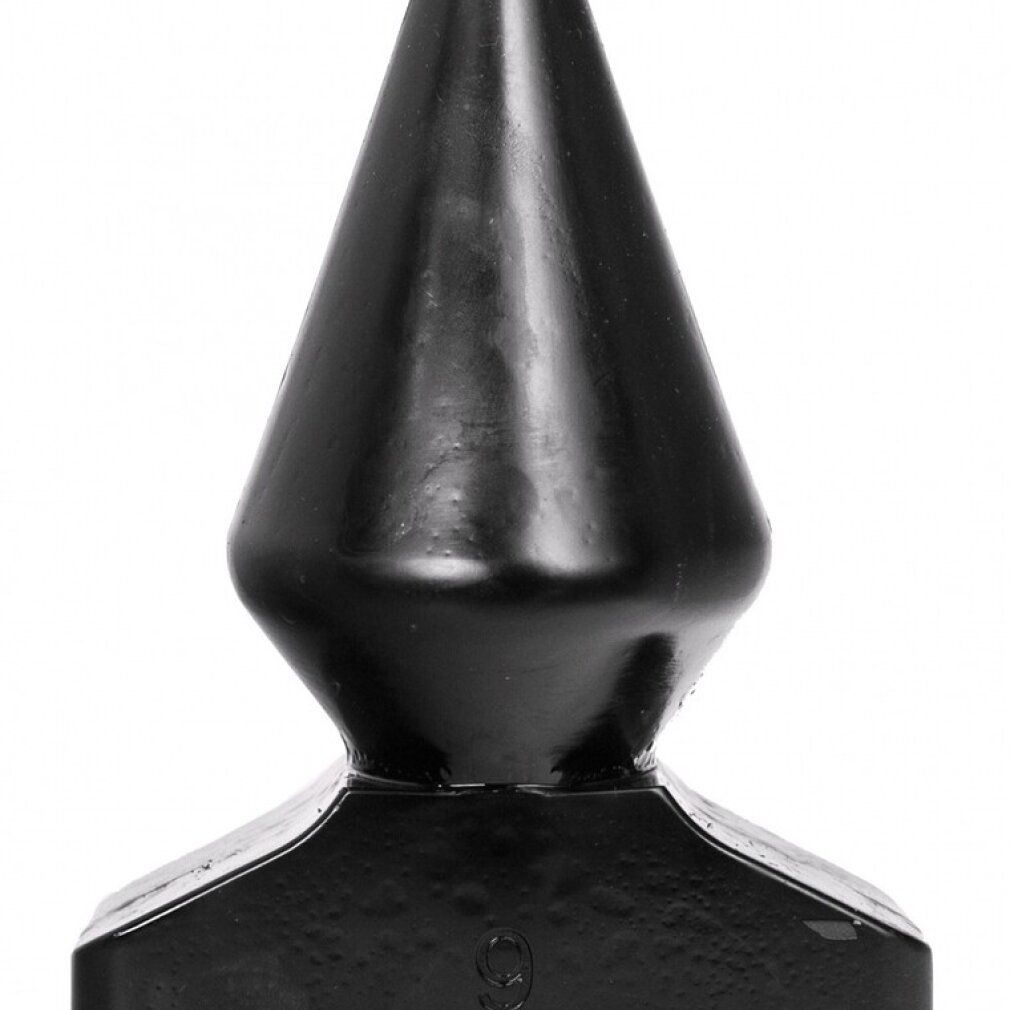 Schwarzer, kegelförmiger Analplug mit flachem Sockel.