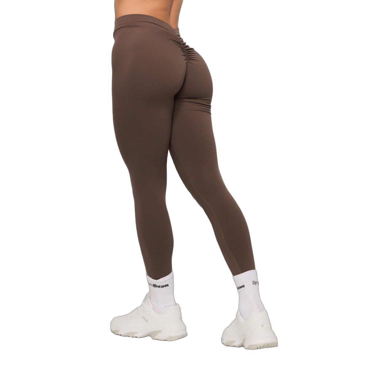 GymBeam Leggings Damen mit hoher Taille und V-Back Cappuccino 1 St