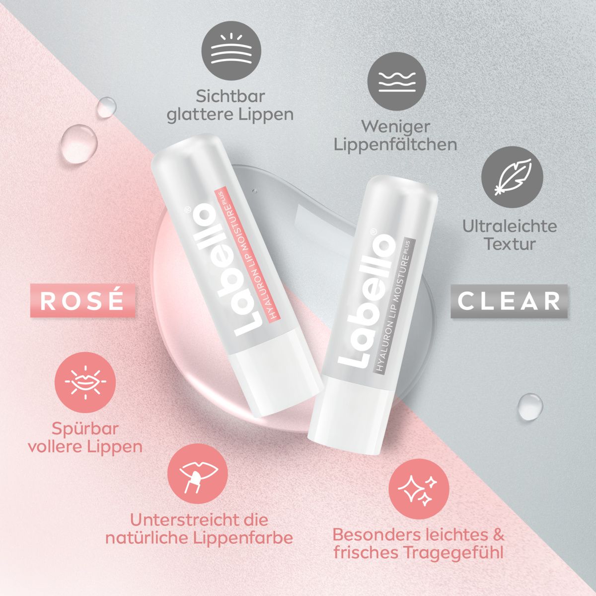 Labello HYALURON LIP MOISTURE PLUS Routine Set Clear & Rosé