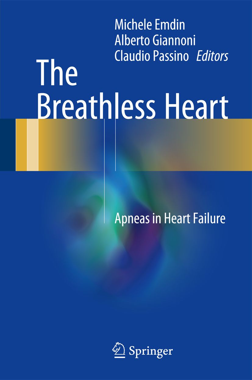 Buchcover: "The Breathless Heart". Titel, Autoren, Springer-Logo. Blauer Hintergrund mit Farbverlauf.
