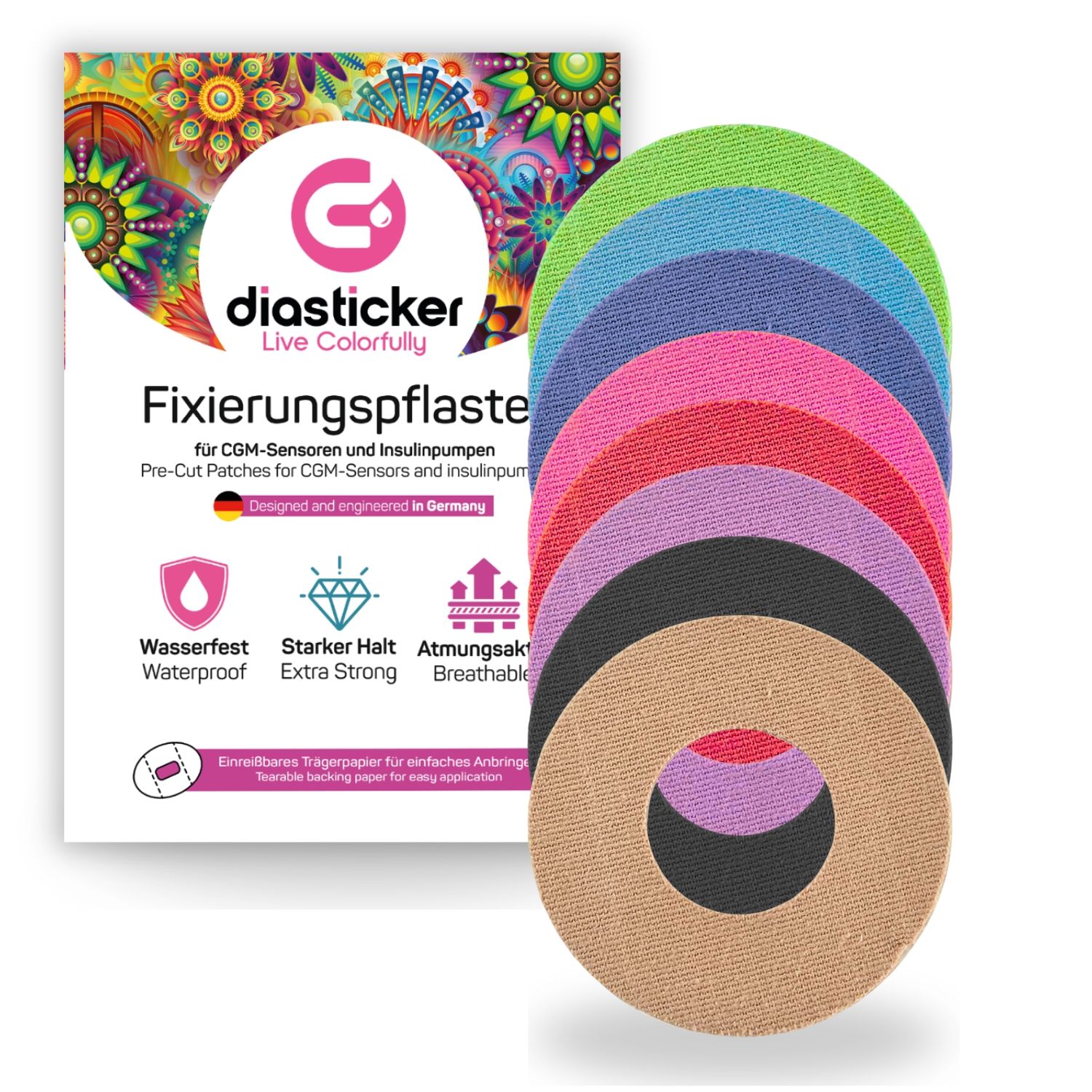 Diasticker® Katheterpflaster M (Innen-Ø 2,7 cm) 'Mix' 10 St