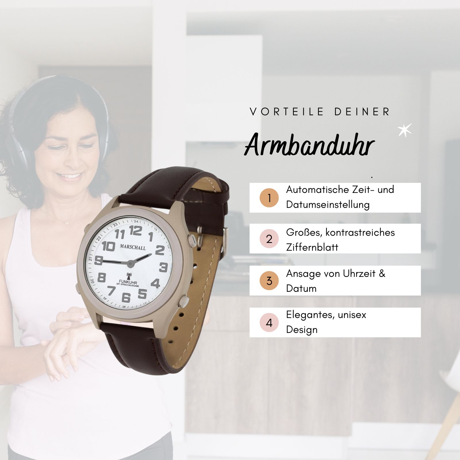 Marschall Versand sprechende Funk-Armbanduhr