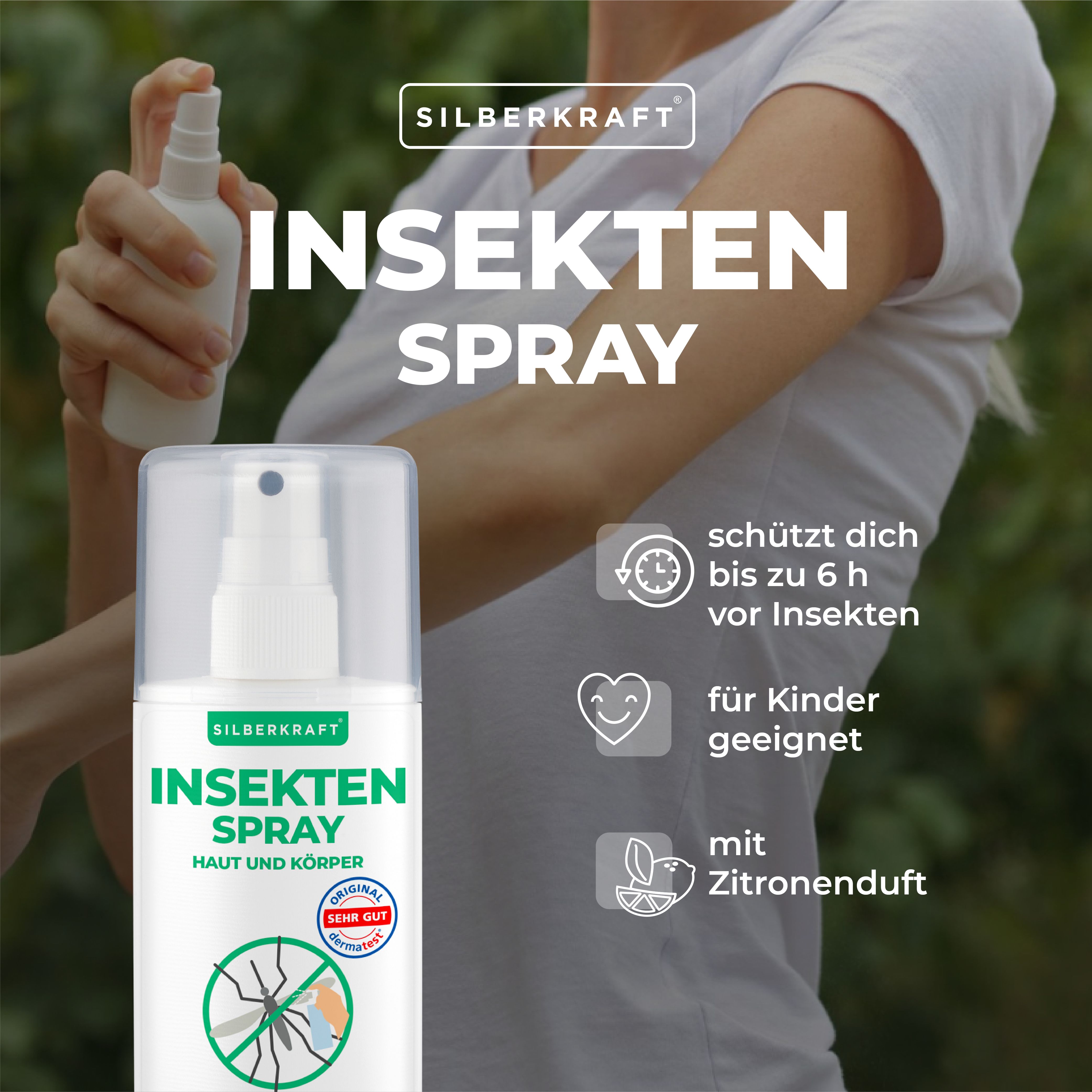 SILBERKRAFT Insektenspray Haut & Körper