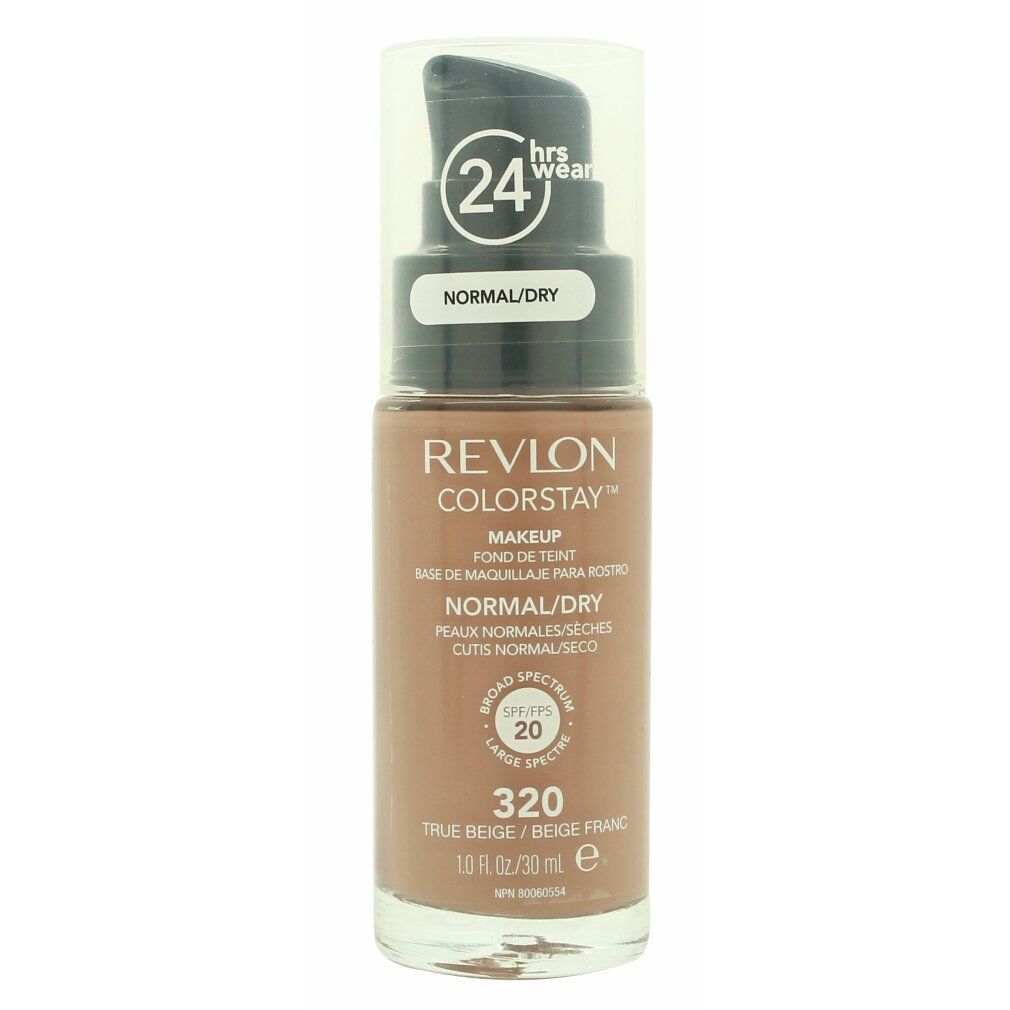 Revlon ColorStay Makeup Flasche. Beige Farbton, 320 True Beige. Mit Pumpe und Deckel. Für normale/trockene Haut.