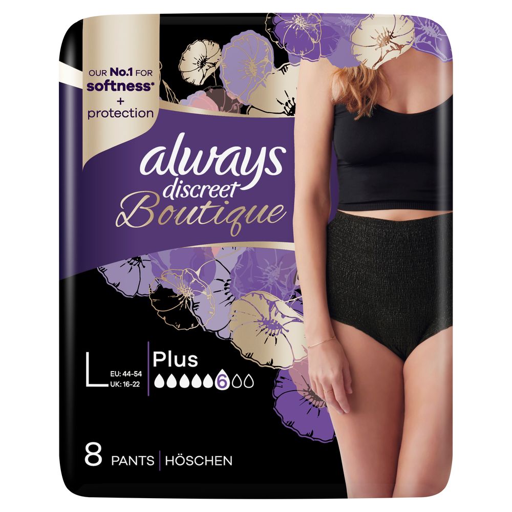 Pharmasave  Shop Online for Health, Beauty, Home & more. ALWAYS DISCREET  BOUTIQUE UNDERWEAR - LOW RISE BLACK LG 10S