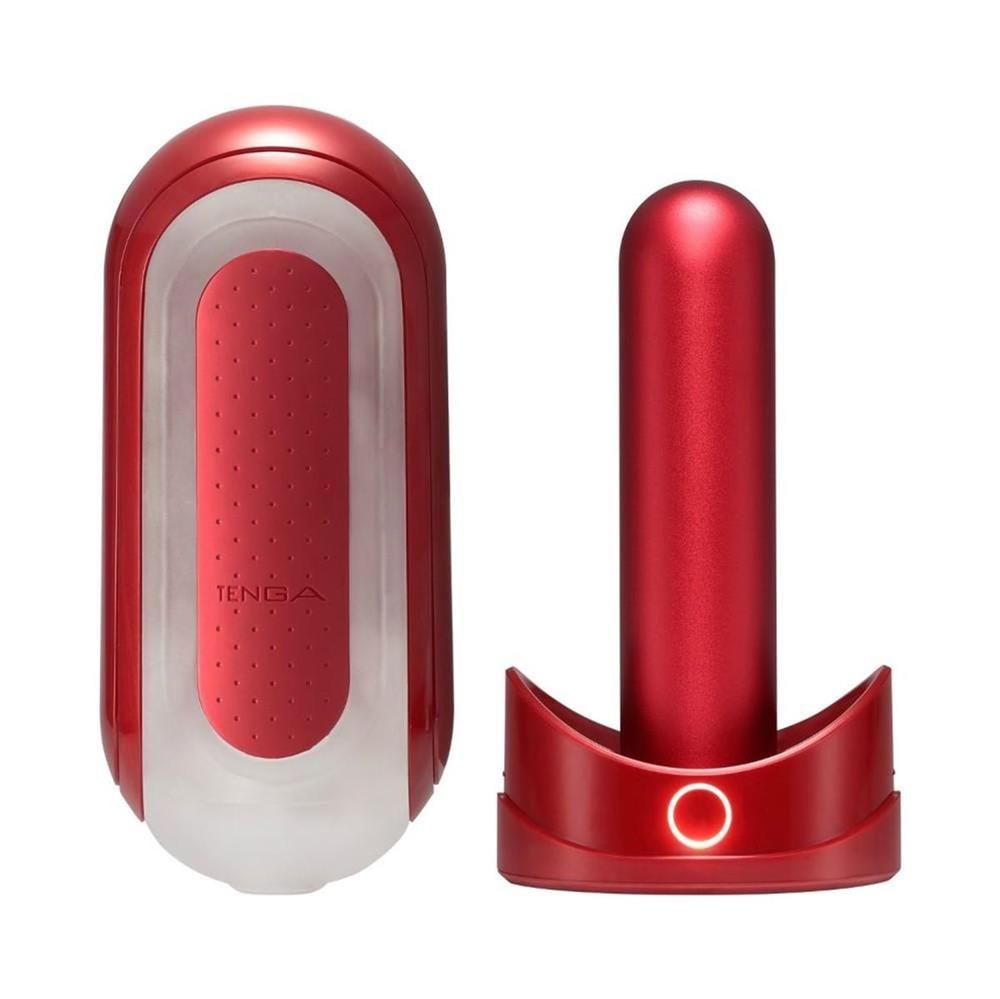 Masturbator „Flip 0 (Zero) Red Warmer Package“ plus Heizstab | TENGA