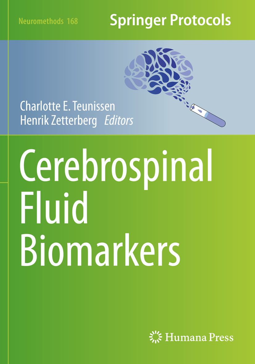 Buchcover: Cerebrospinal Fluid Biomarkers. Autoren: Charlotte E. Teunissen, Henrik Zetterberg. Verlag: Springer Protocols, Humana Press.