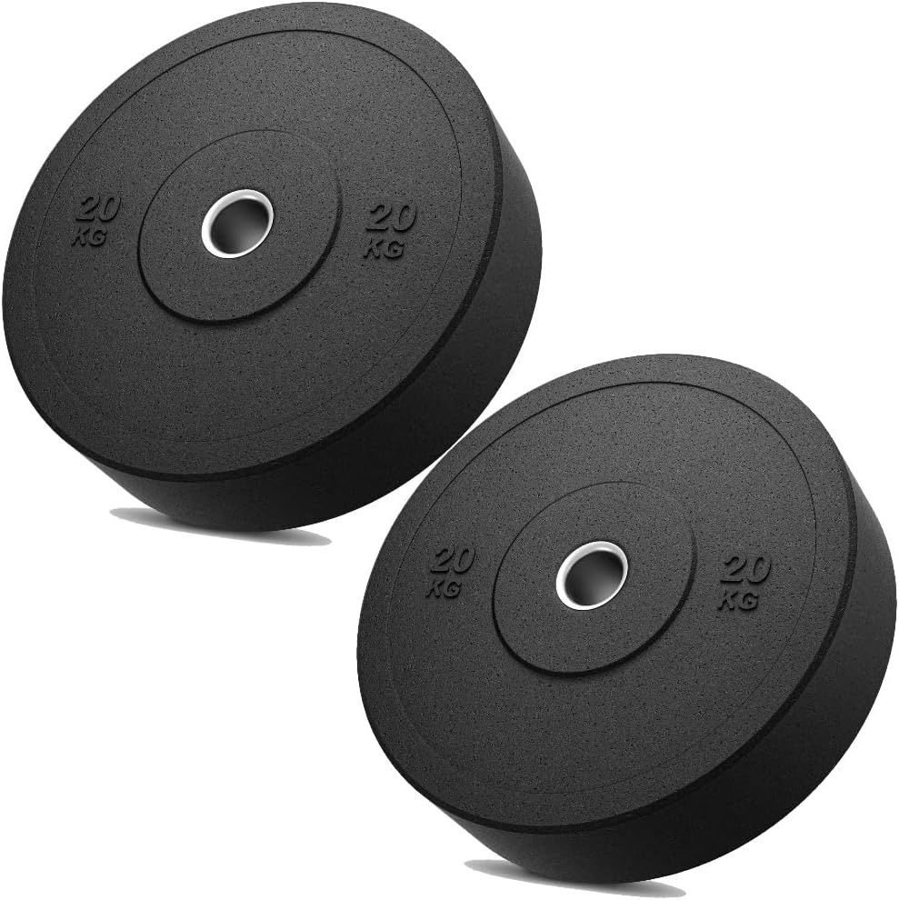 FFitness 2 Dischi Gommati da 20 Kg per Bilanciere Olimpionico Foro 51mm FF