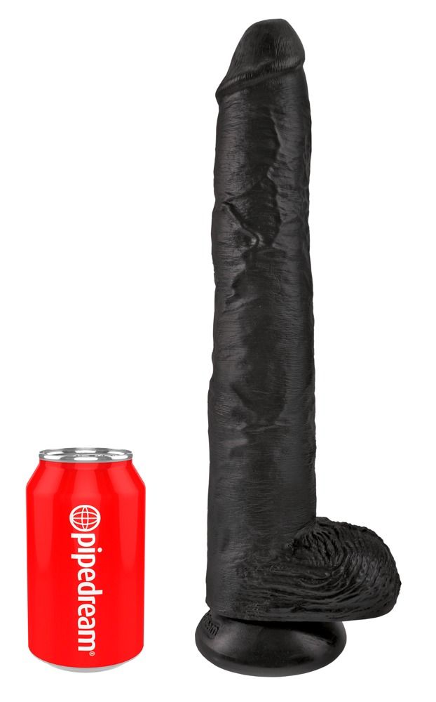 XXL Naturdildo 14'' mit Hoden | Saugfuß, Strap-on-kompatibel King Cock 1 St