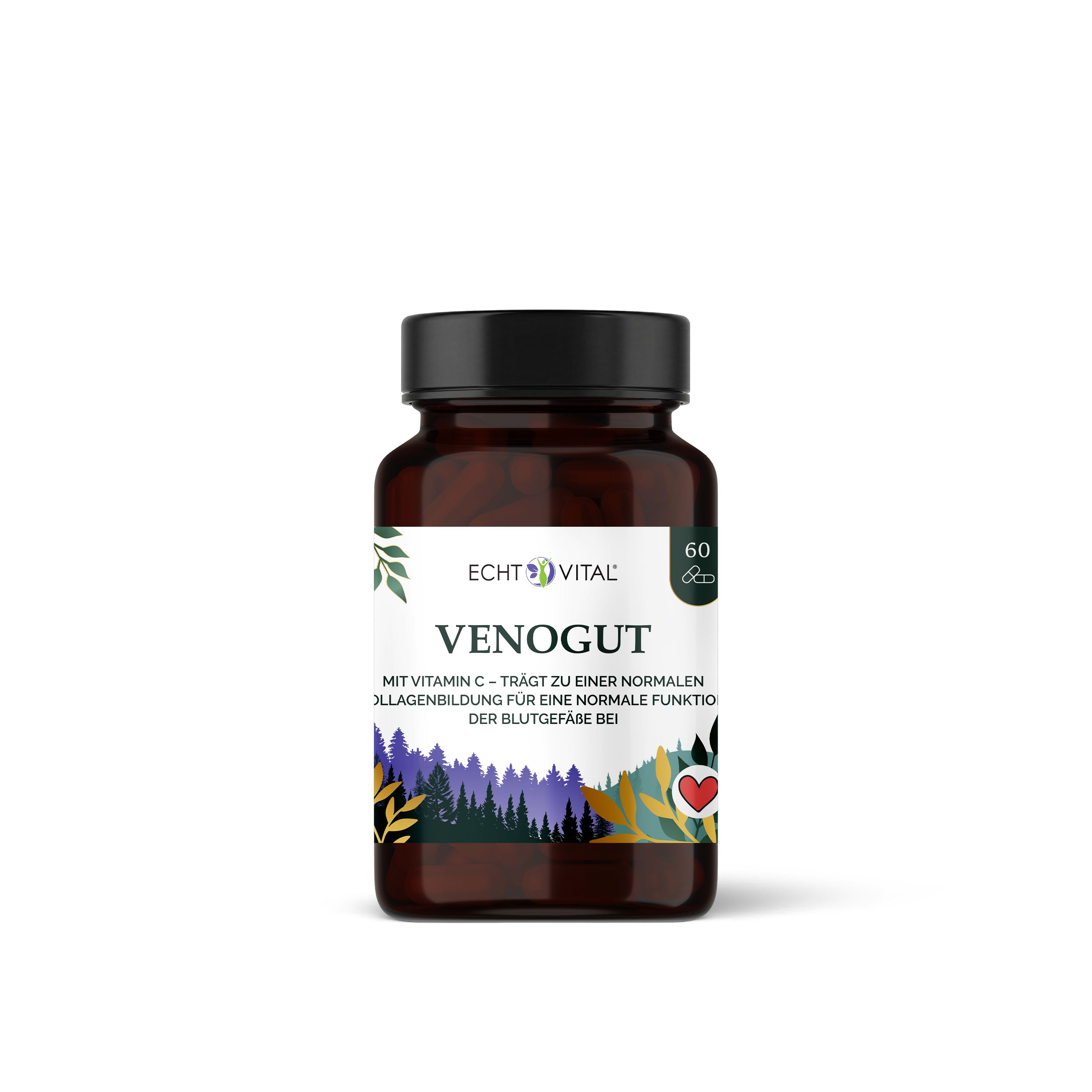 Echt Vital Venogut Kapseln mit Vitamin C und Pflanzenextrakten 60 St