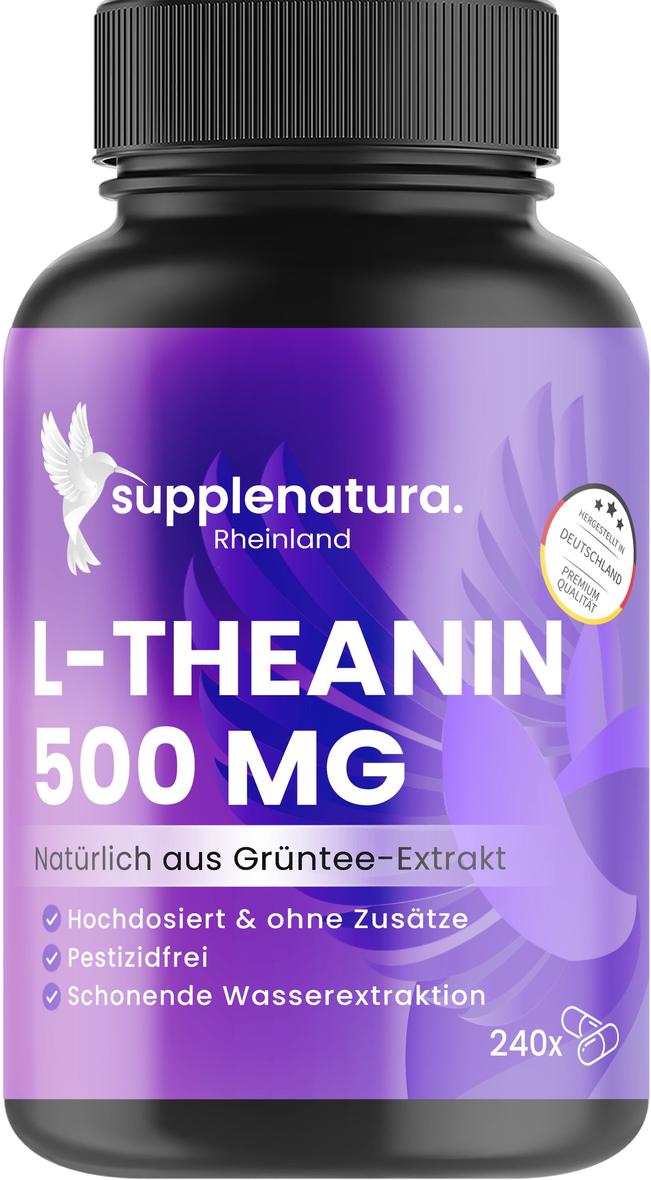 supplenatura Rheinland® - L-Theanin Kapseln - Natürlicher Extrakt