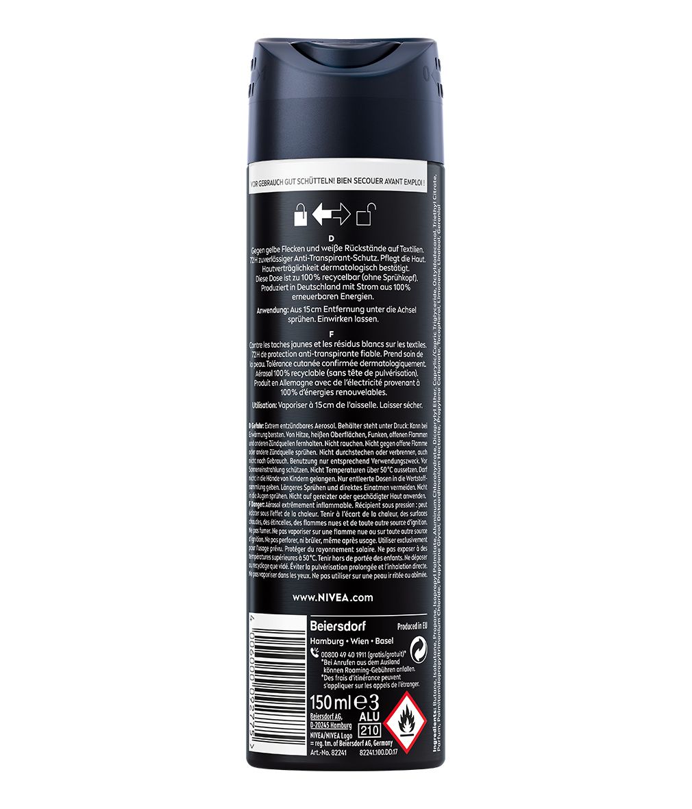 NIVEA Deodorant Men Black & White Invisible Original Deo Spray
